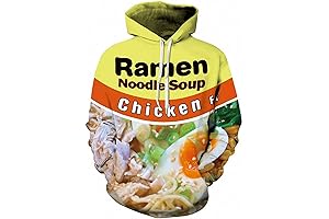 Keasmto WWE Hoodies for Men Ramen Chicken Noodle Soup Hoodie Beef Sweatshirt Cotton Cute