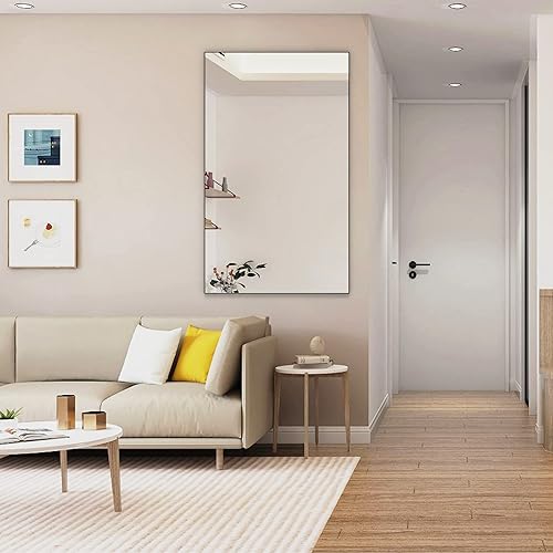 Miniatura 3 de BEAUTME Espejo de pared grande de 60 x 36 pulgadas, espejo de baño, espejo de tocador con marco de metal, se puede utilizar para decoración del