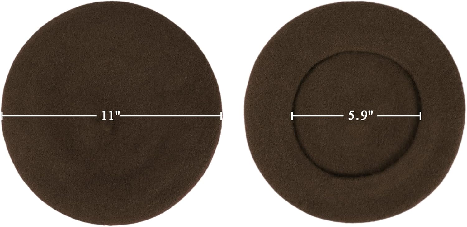 Wool Beret Hat French Beret Cap Winter Artist Painter Hat Solid Color for Women - Image 6