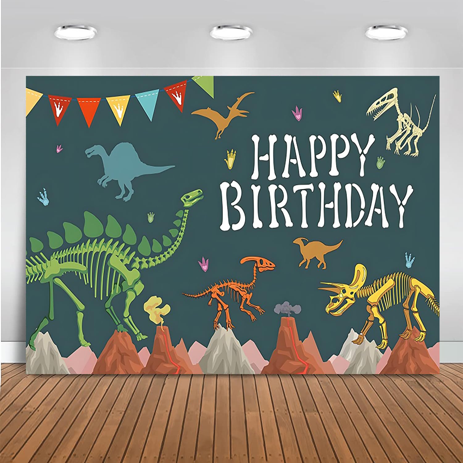 3x2.4m Sfondo Dinosauro Buon compleanno mondo dei dinosauri sfondo fotografico Baby Shower bambini ragazzi ragazze tema Dino decorazioni per feste di compleanno Banner Photo Booth Props