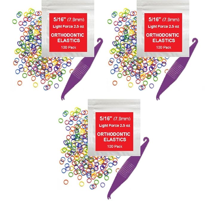 Buy 5/16 Inch Orthodontic Elastic Rubber Bands, 300 Pack, Neon, Light 2