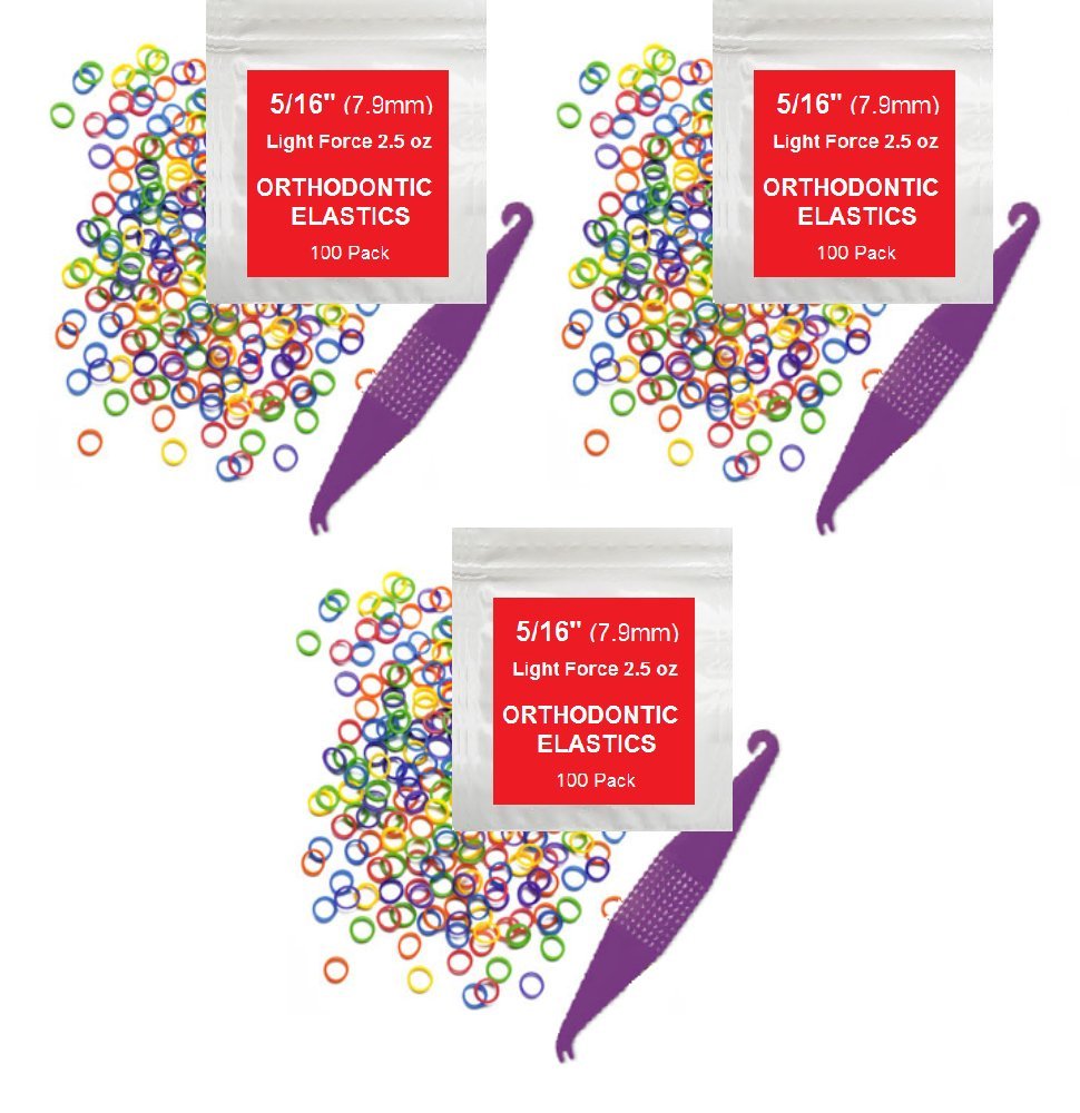 Buy 5/16 Inch Orthodontic Elastic Rubber Bands, 300 Pack, Neon, Light 2