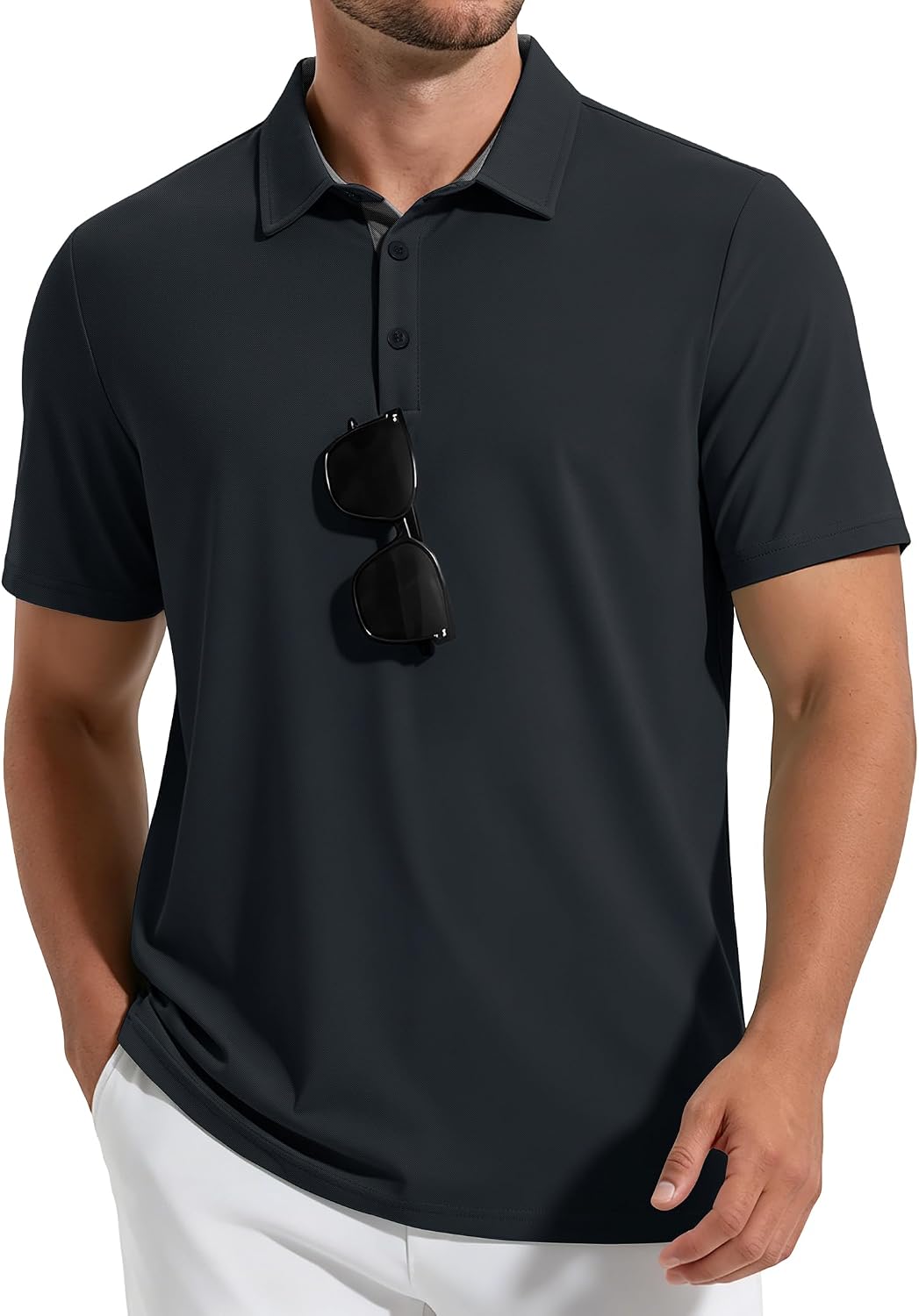 Mens Polo Shirts Short Sleeve Breathable Dry Fit Moisture Wicking Performance Polo for Golf Casual Business image 2