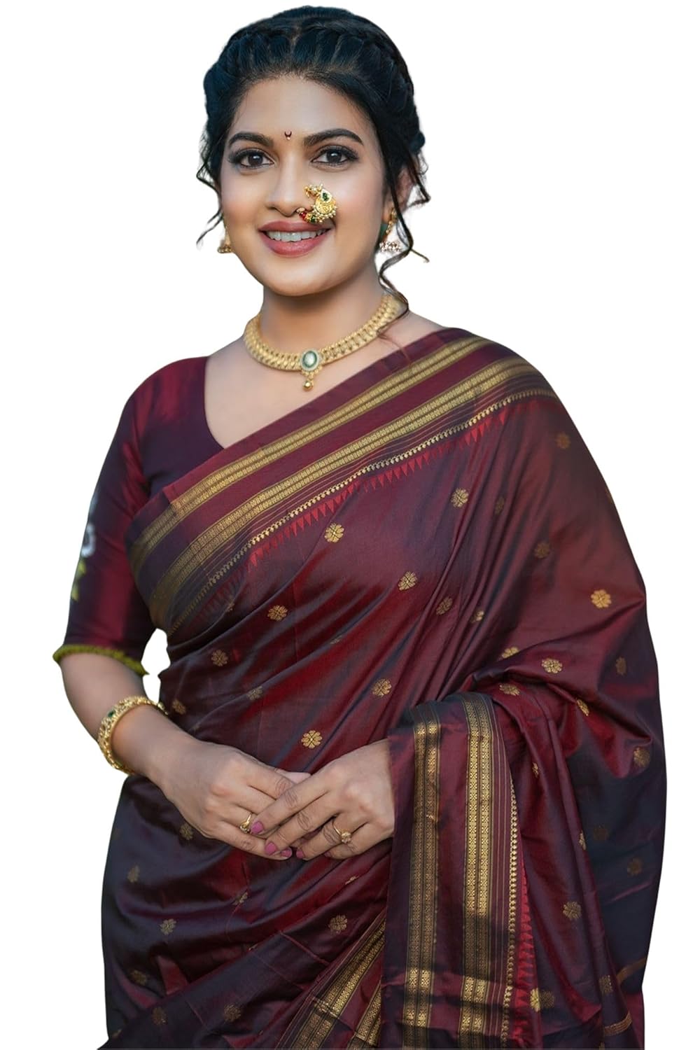 SGF11 Women’s Kanjivaram Pure Soft Silk Saree For Women Pure Golden Zari With Blouse Piece