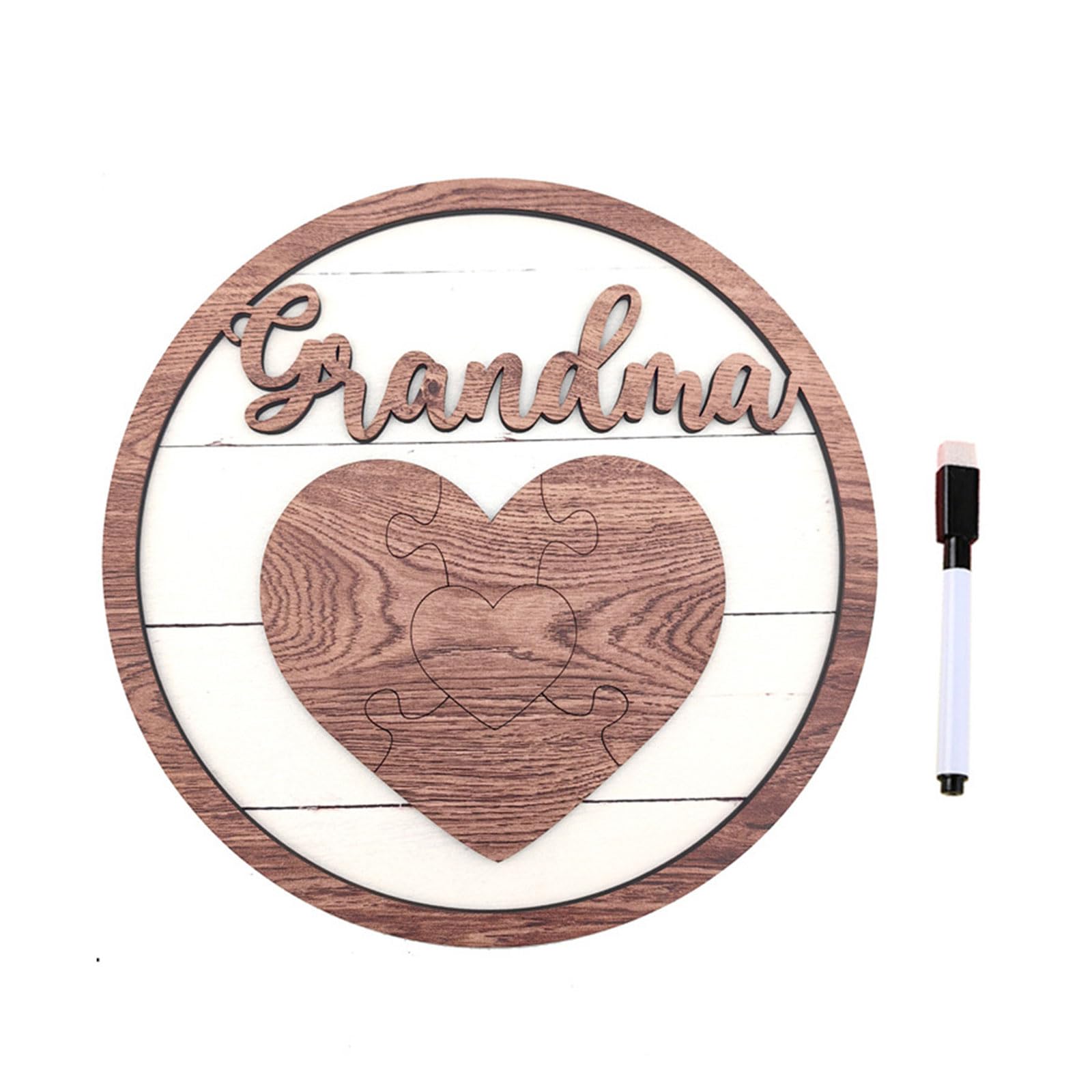 Tsophreniq Personalized Round Heart Wooden Craft Name Writing Perfect Birthday Mothers Day Present Wooden Ornament