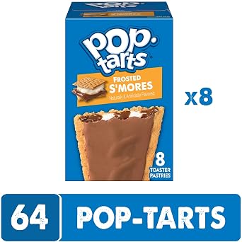 Pop-Tarts Toaster Pastries, Breakfast Foods, Kids Snacks, Frosted S'mores (8 Boxes, 64 Pop-Tarts)