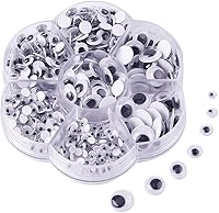 Vista 1 de KUUQA 500 Pieces Mixed Wiggle Googly Eyes Self Adhesive Googly Eyes DIY Scrapbooking Crafts