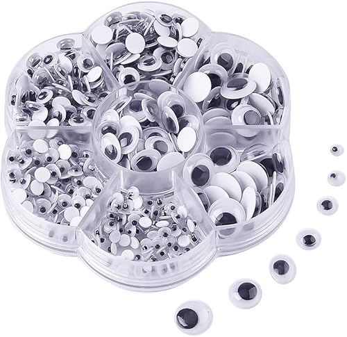 KUUQA 500 piezas mixtas Wiggle Googly Eyes autoadhesivas Googly Eyes DIY Scrapbooking Crafts