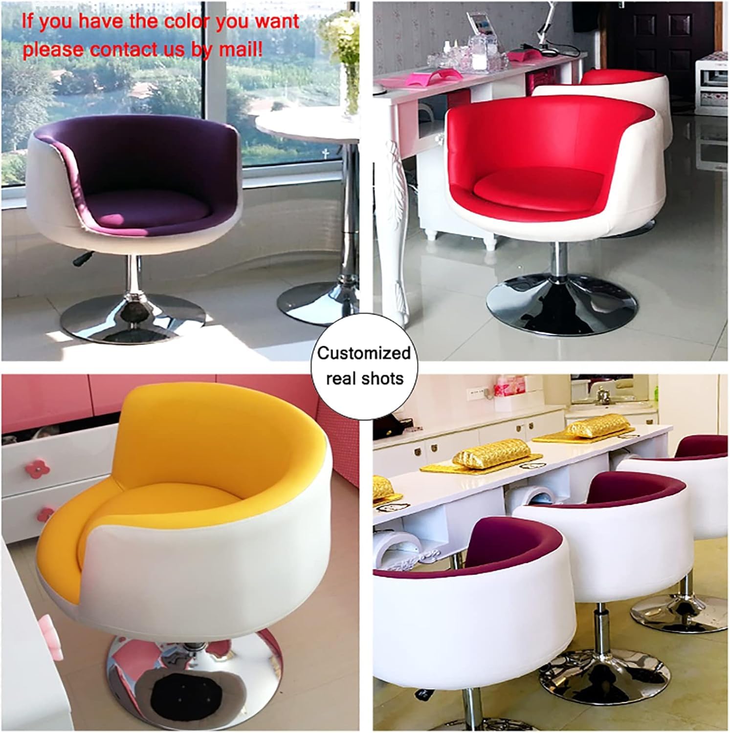 Moderna silla de escritorio de oficina, silla giratoria de cuero con altura ajustable, silla de maquillaje con elevación de gas para sala de estar o dormitorio, decoración versátil para el hogar
