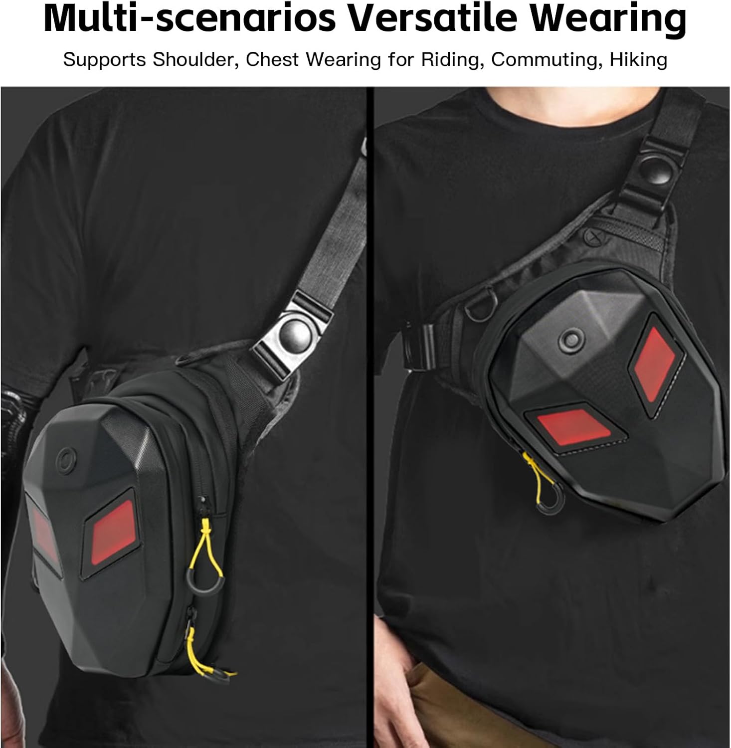 doorslay Motorcycle Leg Bag, LED Leg Pack Waist Pack, EVA Hard Exterior Drop Pouch for Men & Women with Multiple Pockets for Cycling Running Outdoor Sports