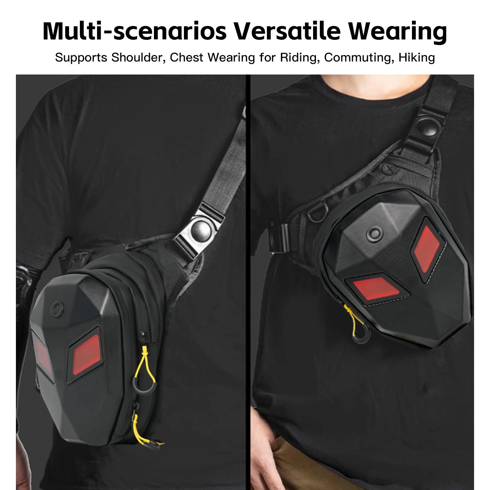 LIXADA Sac de Jambe de Moto avec Yeux LED, Sac de Cuisse étanche pour Homme et Femme, Banane, Ceinture, Jambe de Sport pour Course à Pied, Cyclisme, Moto, Randonnée, Travail