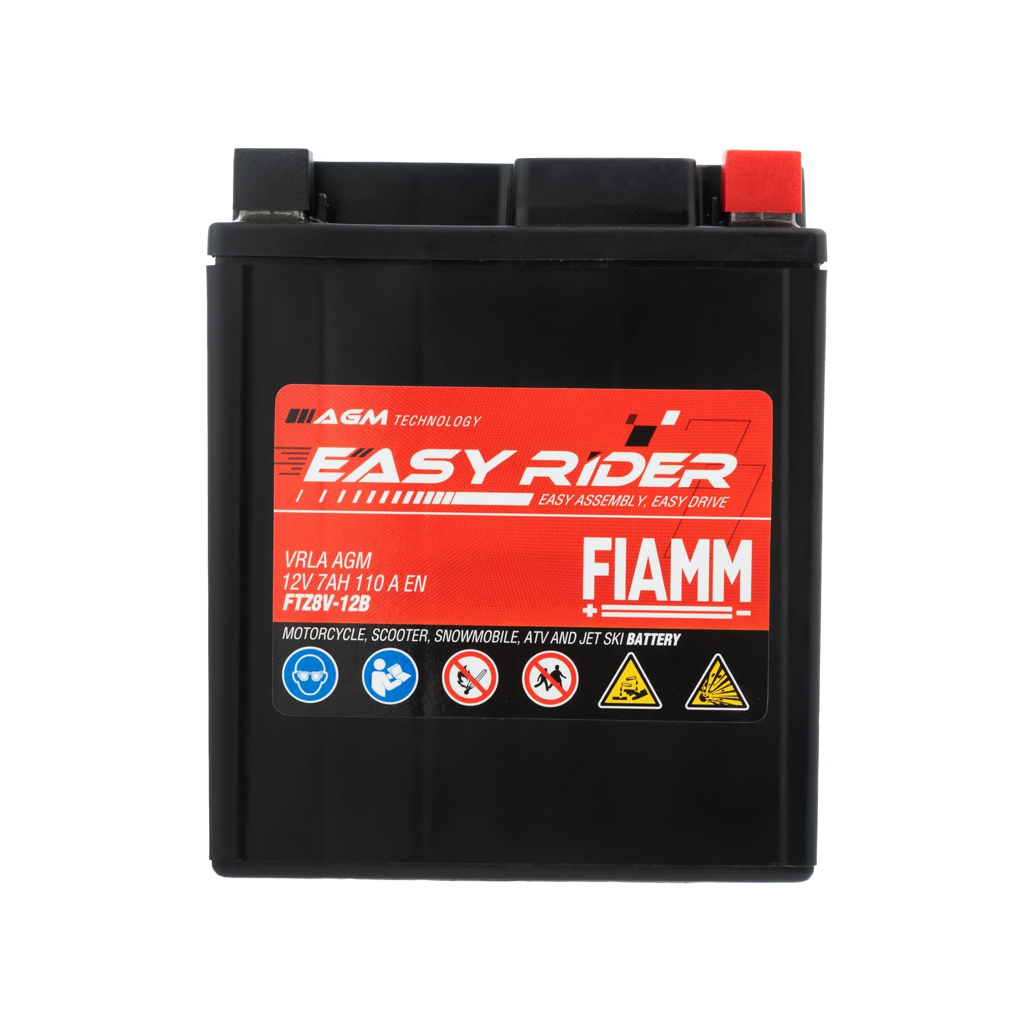 Fiamm Batteria Moto Scooter FTZ8V-12B 7AH 110A AGM Technology, Senza Manutenzione, Già Carica