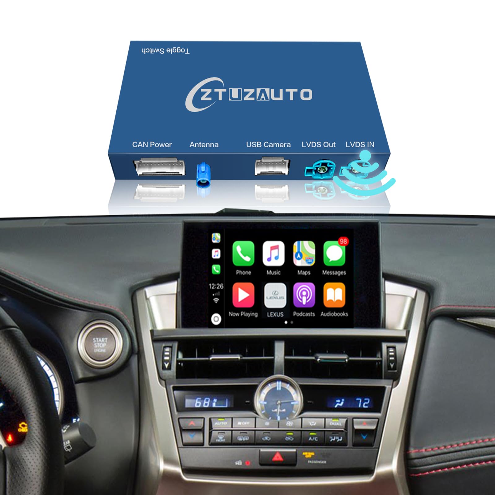 Buy ZTUZAUTO Android Auto Carplay Wireless Adapter for Lexus Small