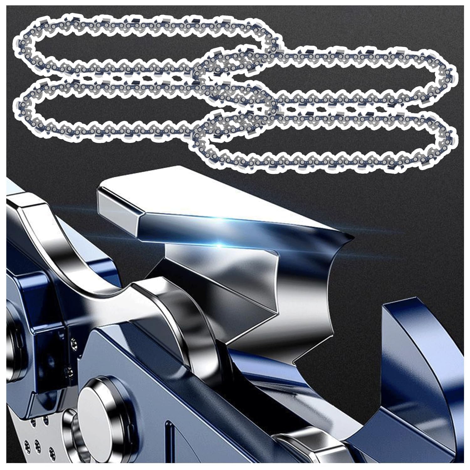 Lot De 3 Chaînes De Tronçonneuse Pour Barre De 25 Cm, 40 Maillons D' Entraînement, Calibre 3/8" LP 0,50", Chaîne De Rechange Pour Tronçonneuse Bosch, Black & Decker, Makita, Ryobi Et Autres