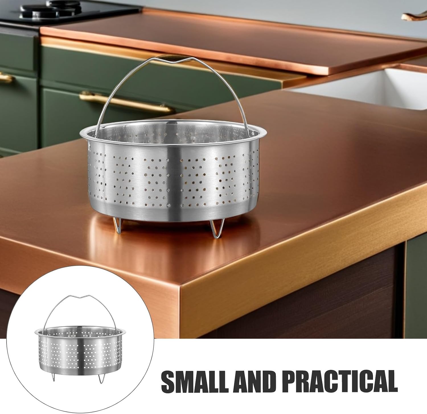 SEWACC Multi-use Vegetable Food Steamer Basket Insert Stainless Steel Steaming Basket for Dumplings Dim Sum Pot Cooking Kitchen Accessory