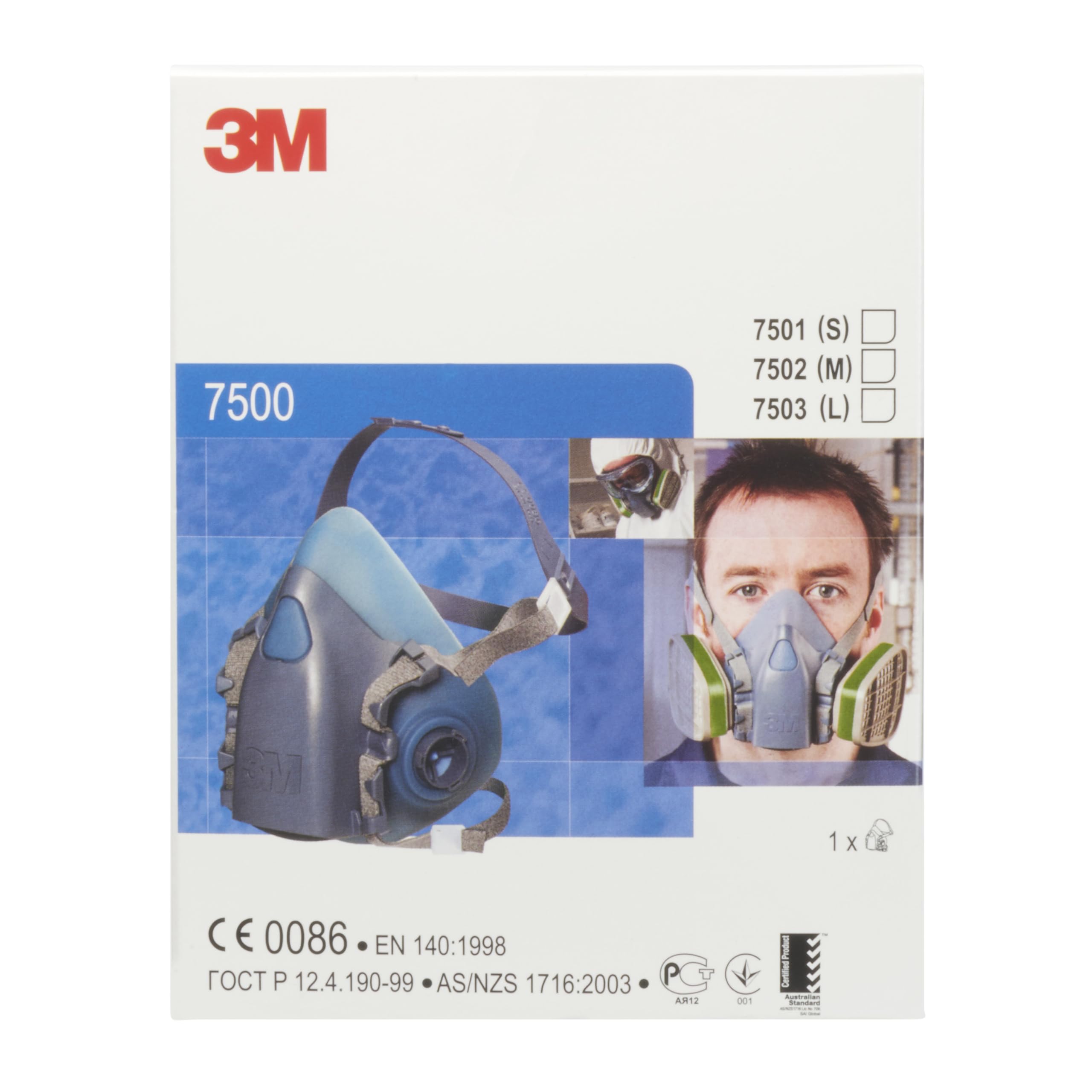 3M - Mascara media 7500, Certificado de seguridad EN