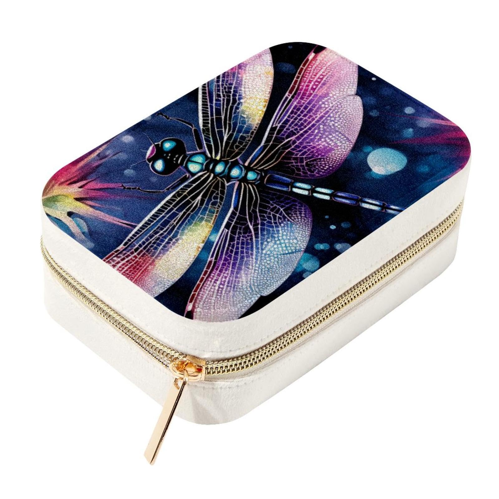 Boîte à bijoux libellule élégante et spacieuse, coffret haut de gamme pour boucles d'oreilles
