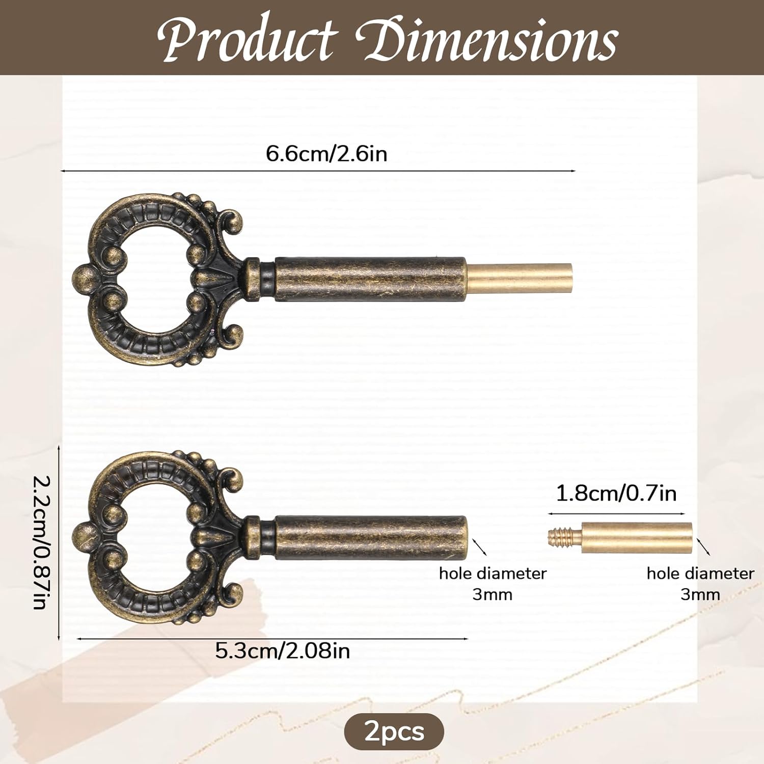 2PCS Lamp Turn Knob, On/Off Replacement Lamp Turn Switch Knobs with 1/2" Extensions Antique Brass Metal Lamps Socket Keys Switch Turns Knobs for Floor & Table Lamps