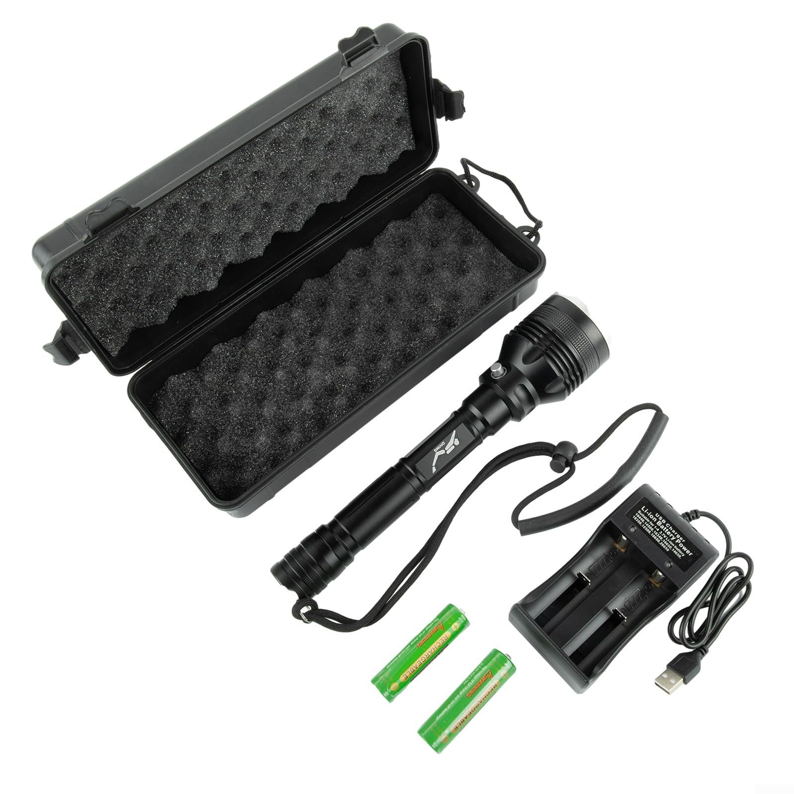 Torcia subacquea a LED, 4000 lm, torcia subacquea IPX8 impermeabile con 3 modalità, alluminio leggero per avventure all'aperto (C)