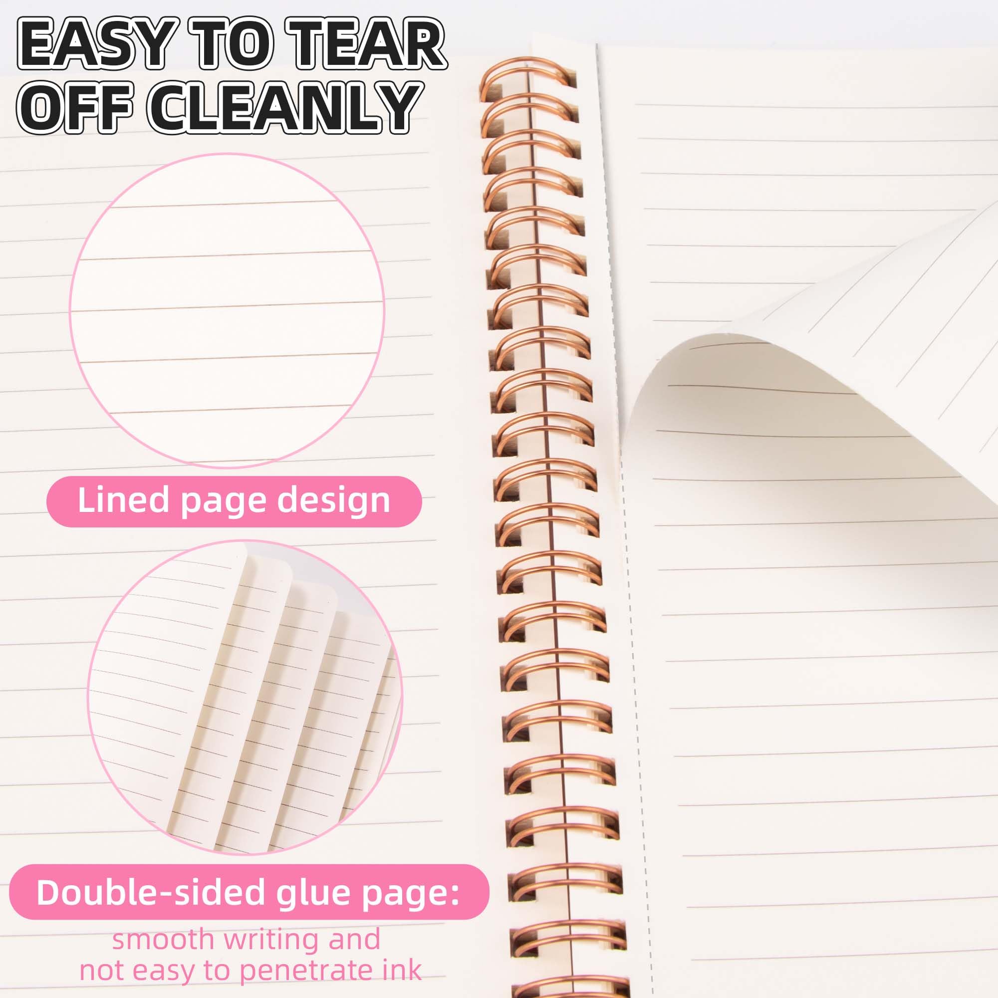 ZenBeya Cute Spiral Notebook A5, Aesthetic Floral Design Spiral Journal for Women Girls with Pocket & Lined Pages - Image 3