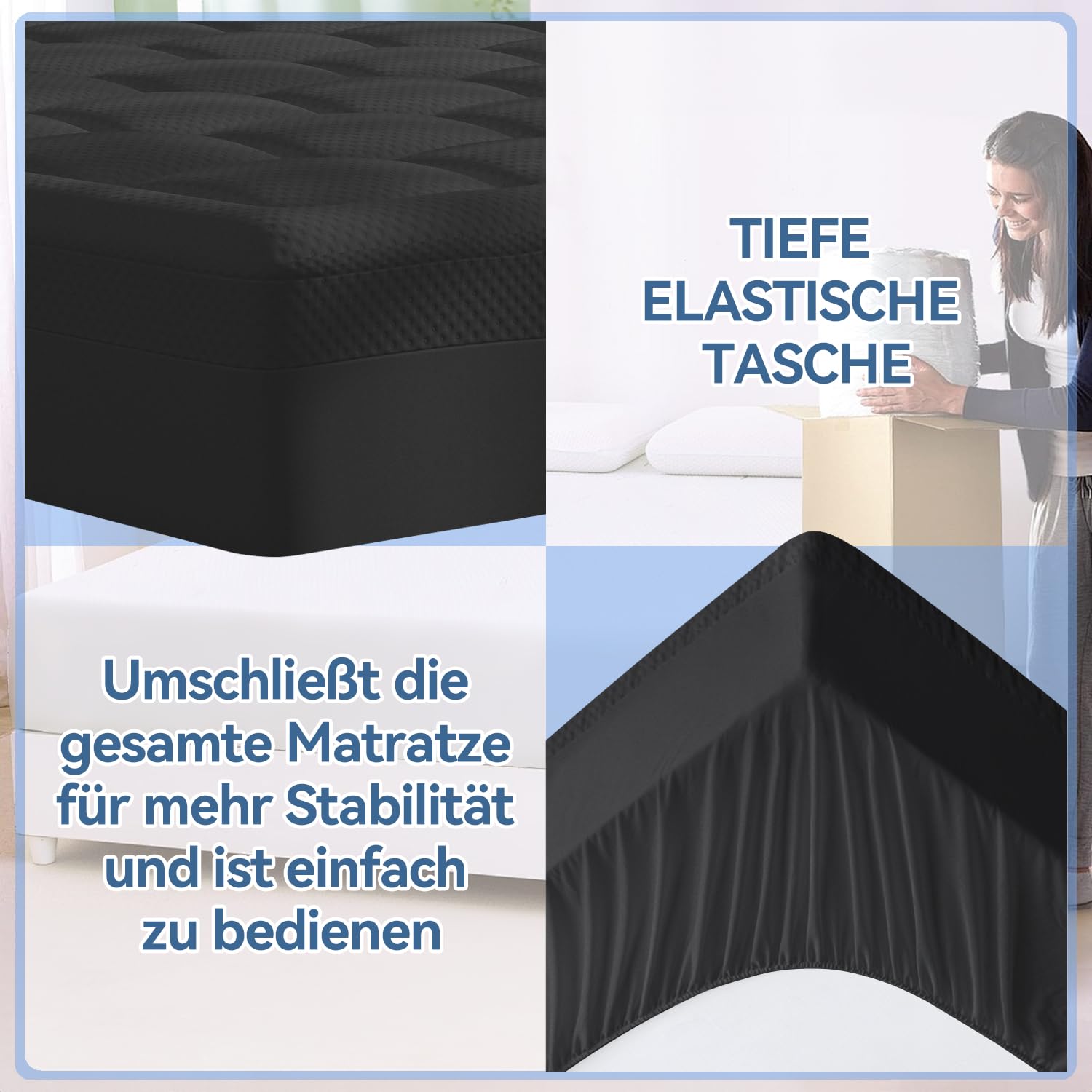 Caleffi Spannbettlaken 100% Baumwolle – Weich & Atmungsaktiv, Mit Rundumgummi
