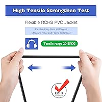 Vista 5 de Paquete de 2 cables de altavoz de 25 pies, cables de conexión True 12AWG, cable de altavoz de audio DJ/PA macho de 1/4 de pulgada, cable de calibre