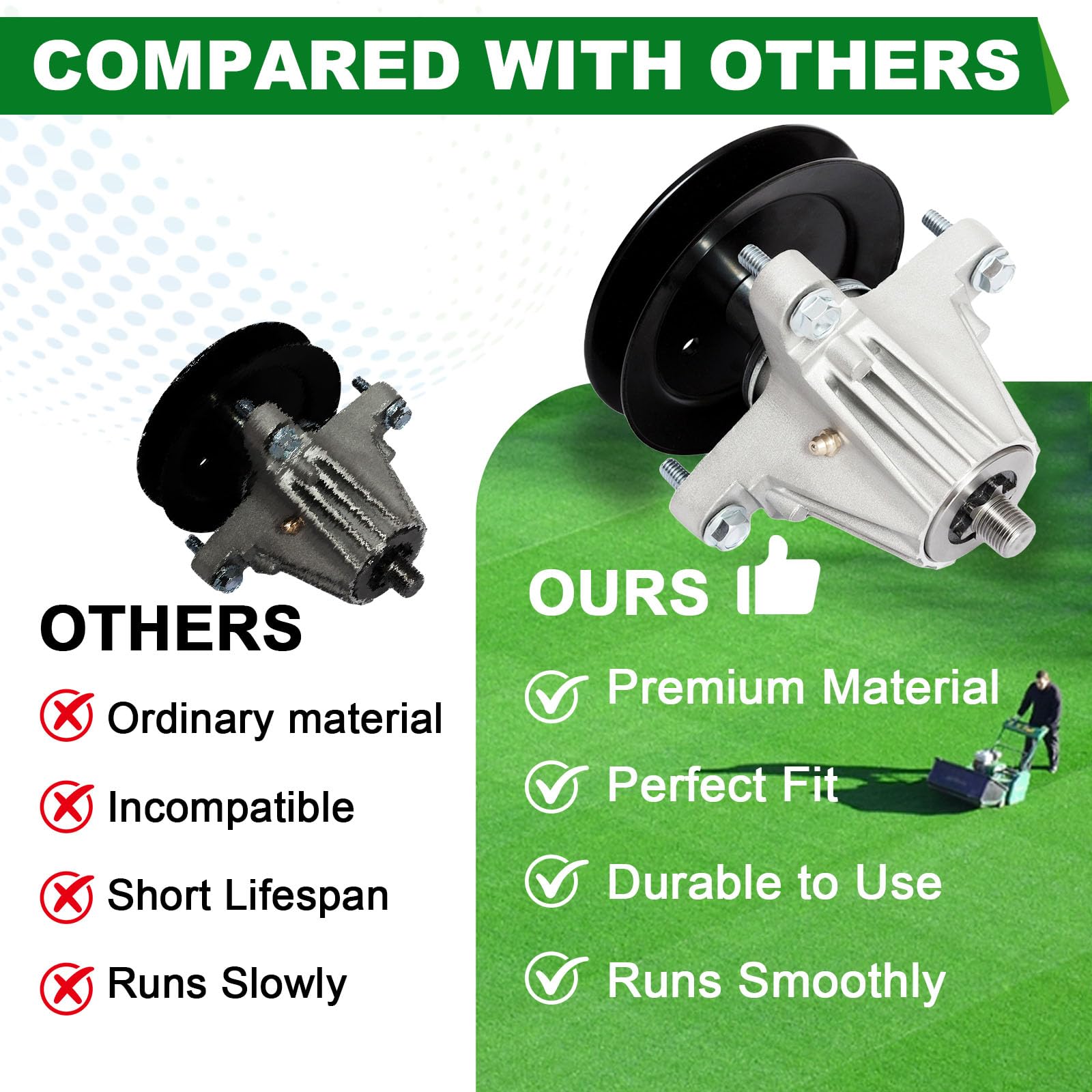 618-06978 918-06978 - Conjunto de eje con polea compatible con RZT-S54 MTD Troy Bilt TB2454 Craftsman T8400 G8400 Z6660, se adapta a cubierta de 54 pulgadas, paquete de 2