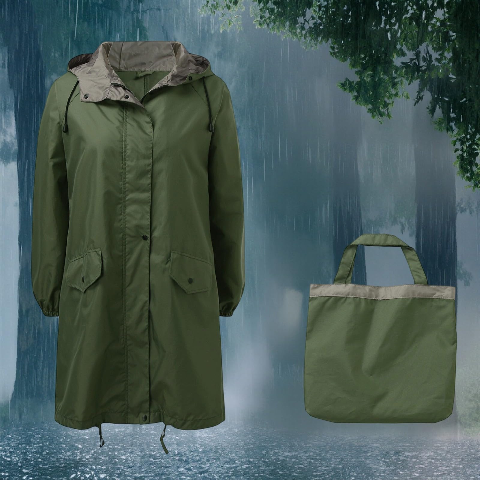 Generisch Poncho de pluie pour homme et femme, 100 % imperméable, coupe-vent, léger, pliable, avec capuche, réutilisable, cape de pluie EVA respirante pour randonnée, cyclisme, camping