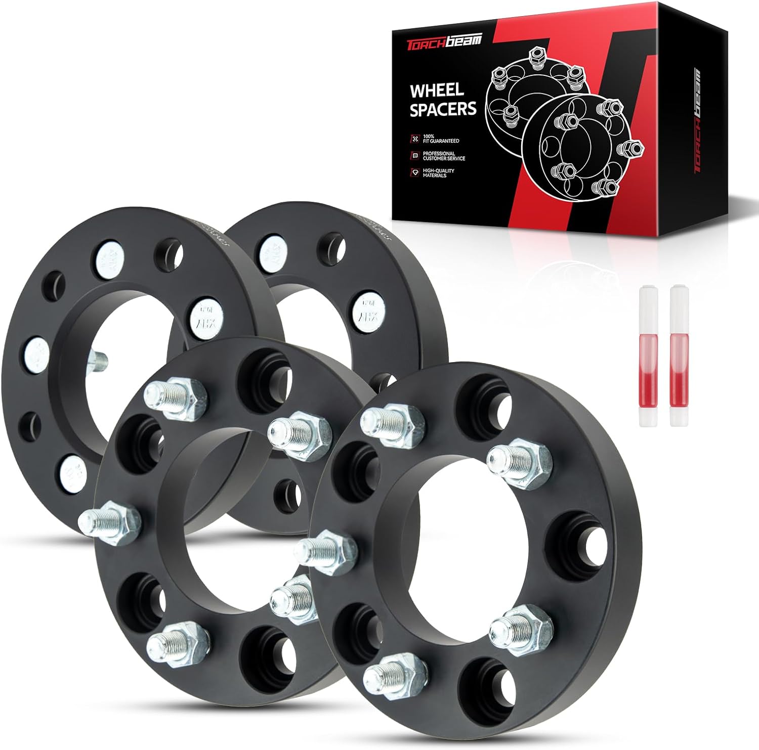 Torchbeam 5x5 to 5x4.5 Lug Wheel Adapters 1 inch with 1/2“ x20, 82.5mm Hub Bore, for Wrangler, Grand Cherokee, Journey, Commander, Astro, Caprice, Safari, Fleetwood, Eldorado, DeVille