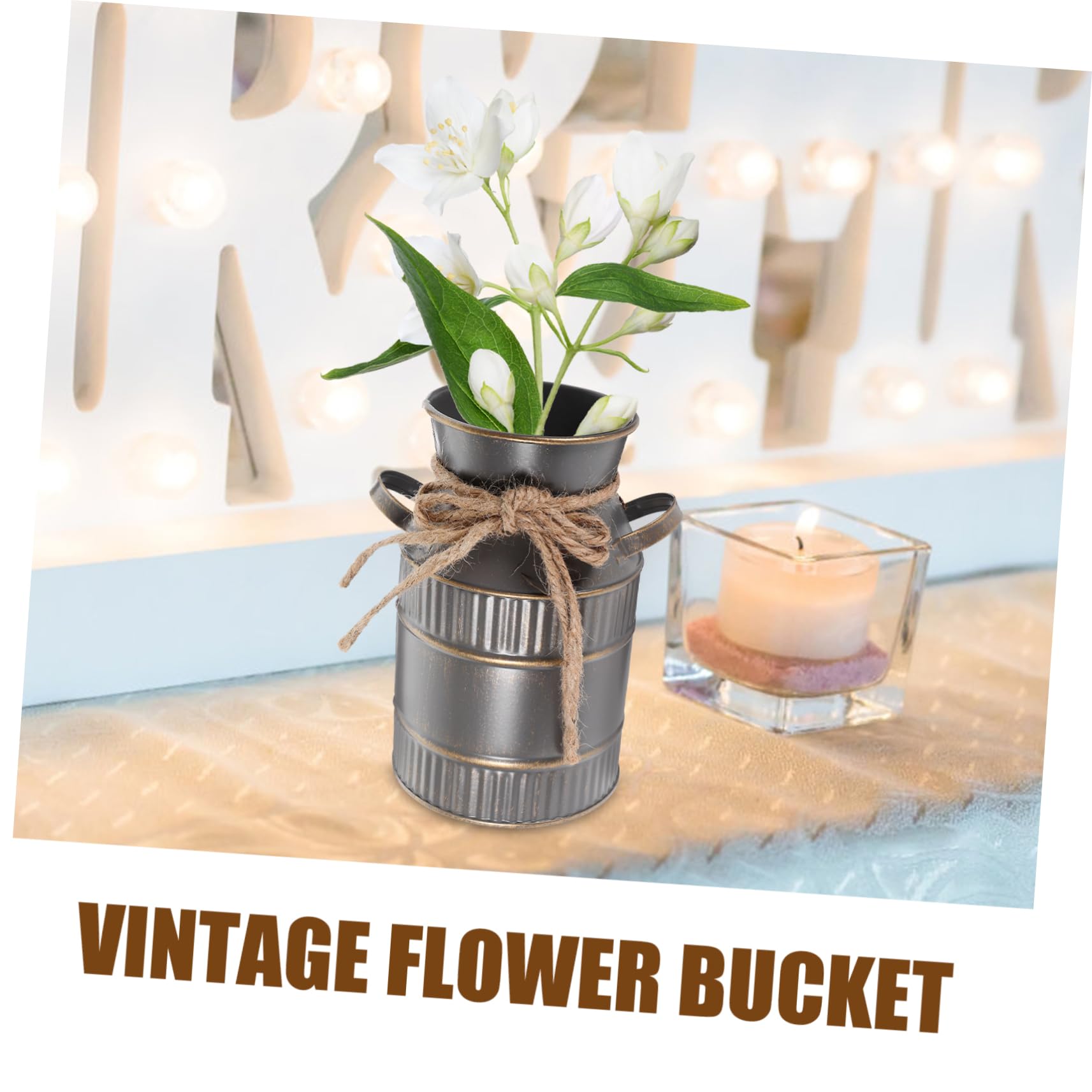 Amazon.co.jp: MUSISALY ヴィンテージフラワーバケツ 鉄製のフラワー