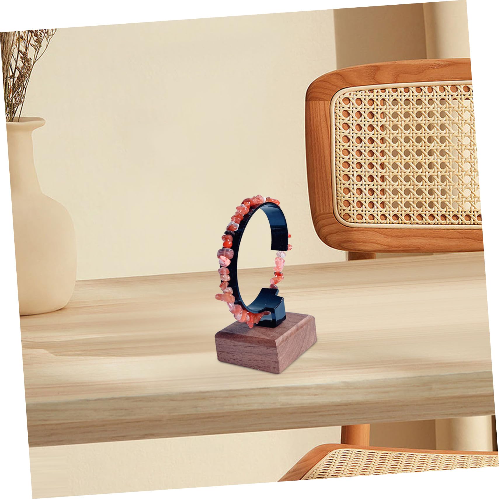 LIFKOME 5pezzi Supporto Per Orologi Da Polso Legno Con Base Rotonda Espositore Multifunzionale Per Orologi e Bracciali Protezione Antigraffio e Stile Elegante Per Casa e Ufficio