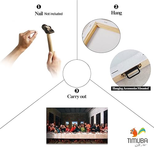 Miniatura 5 de Pintura de la Última Cena - Lienzo decorativo de pared de la última cena, decoración de pared para comedor, La Ultima Cena Cuadro, imagen moderna de