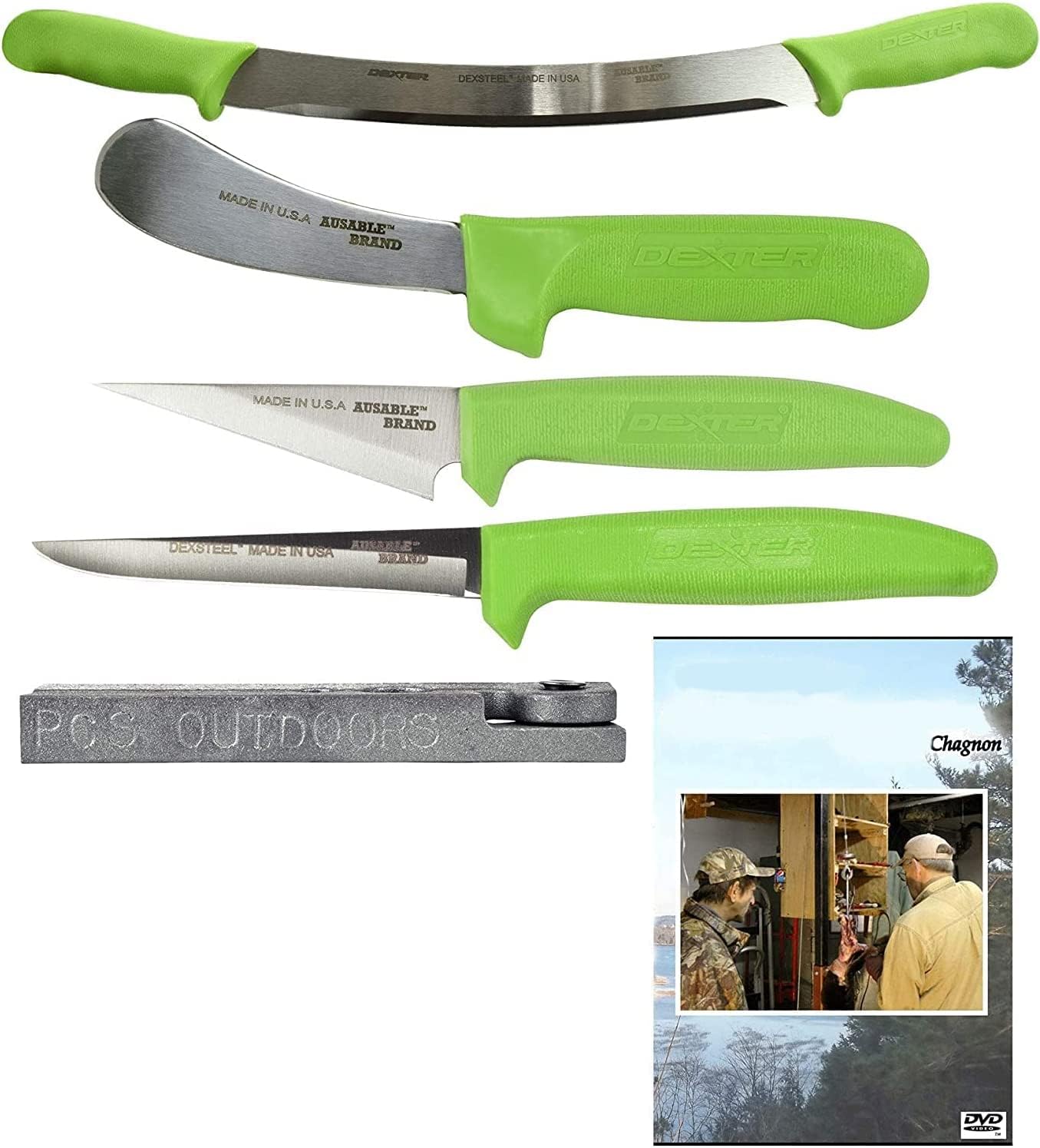 Fur Handling Skinning Knives and Fleshing Knife Deluxe Package