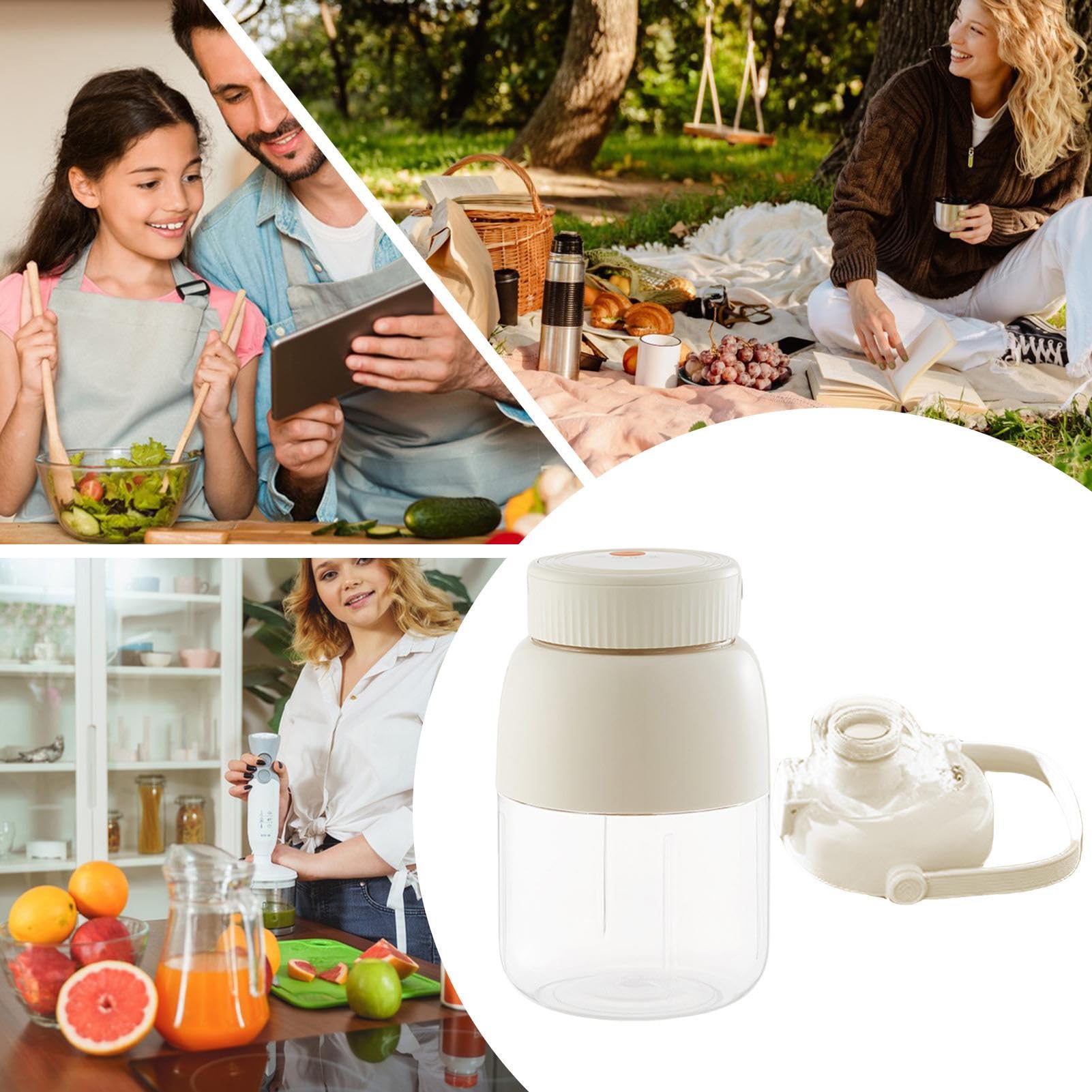 Batidora De Alimentos - Vasos Mezcladores Portátiles,Mezcladora Eléctrica Manual Multifuncional Para Excursionismo Viajes Preparación De Comidas Deporte Acampada Zumos Bebidas Frutales Caseras