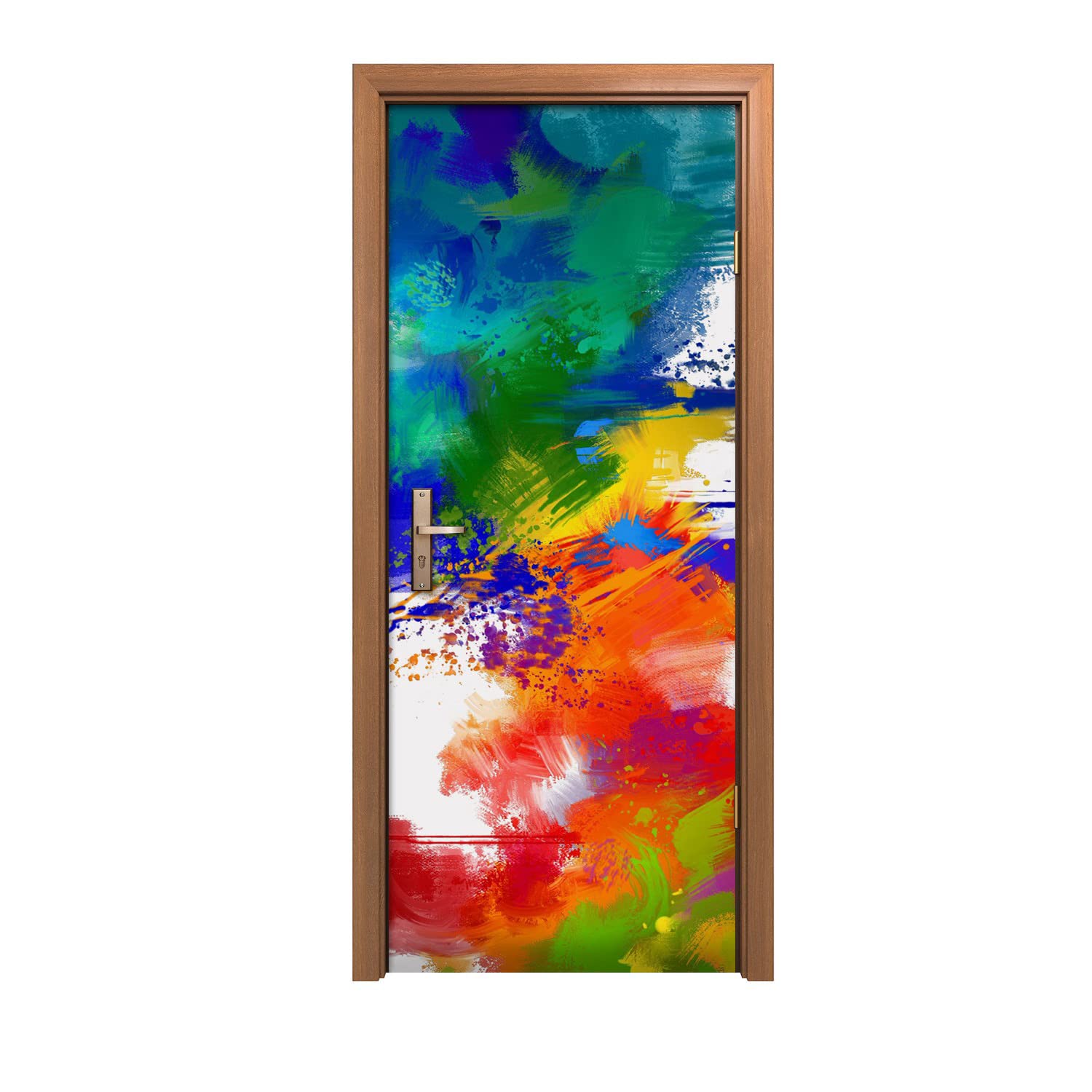 Autocollant de porte Coloray pour salon moderne papier peint design taches de peinture 80x200