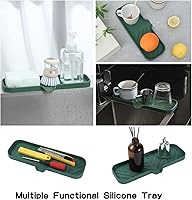 Vista 5 de MicoYang Jaboneras de Baño de Silicona con Pico de Drenaje - Organizador de Fregadero de Baño y Cocina, Soporte para Esponja, Bandeja para Jabón