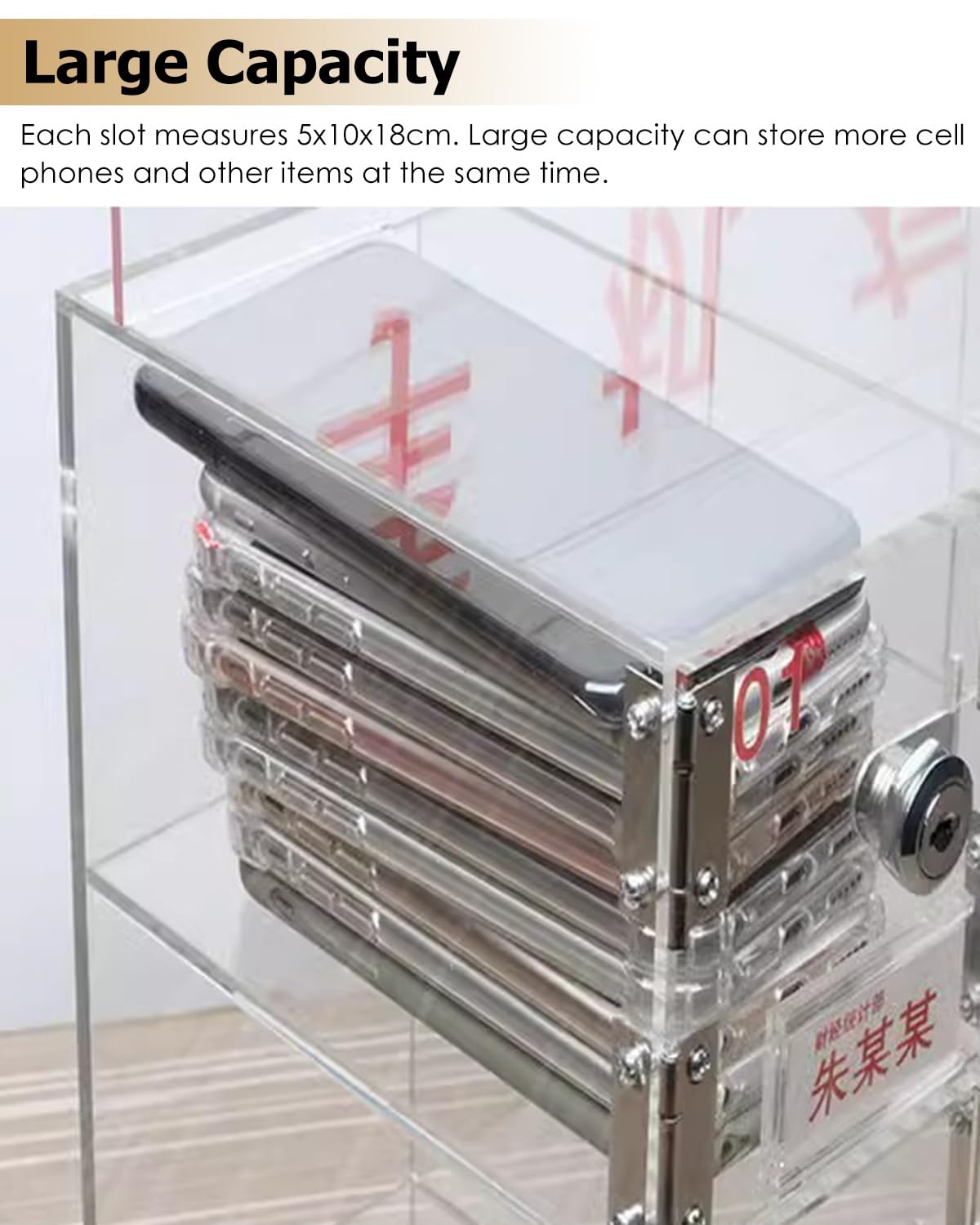 SDdPulse Secure Phone Locker Box – 4 slot in acrilico trasparente nizer per studenti e uffici, perfetto per aule, esami e fabbriche, carcere per cellulare per riporre in modo sicuro, un colore - 40