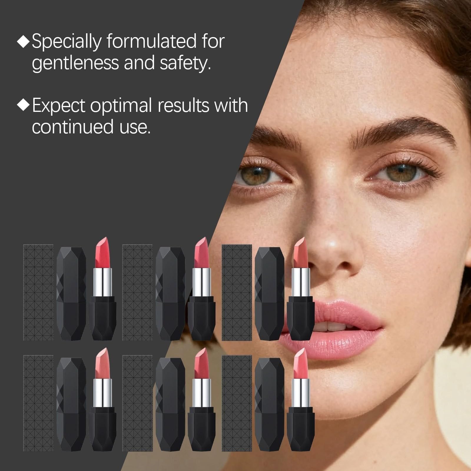 Metallic-Lippenstift mit Glitzereffekt, Schimmernder Perlmutt-Lippenstift