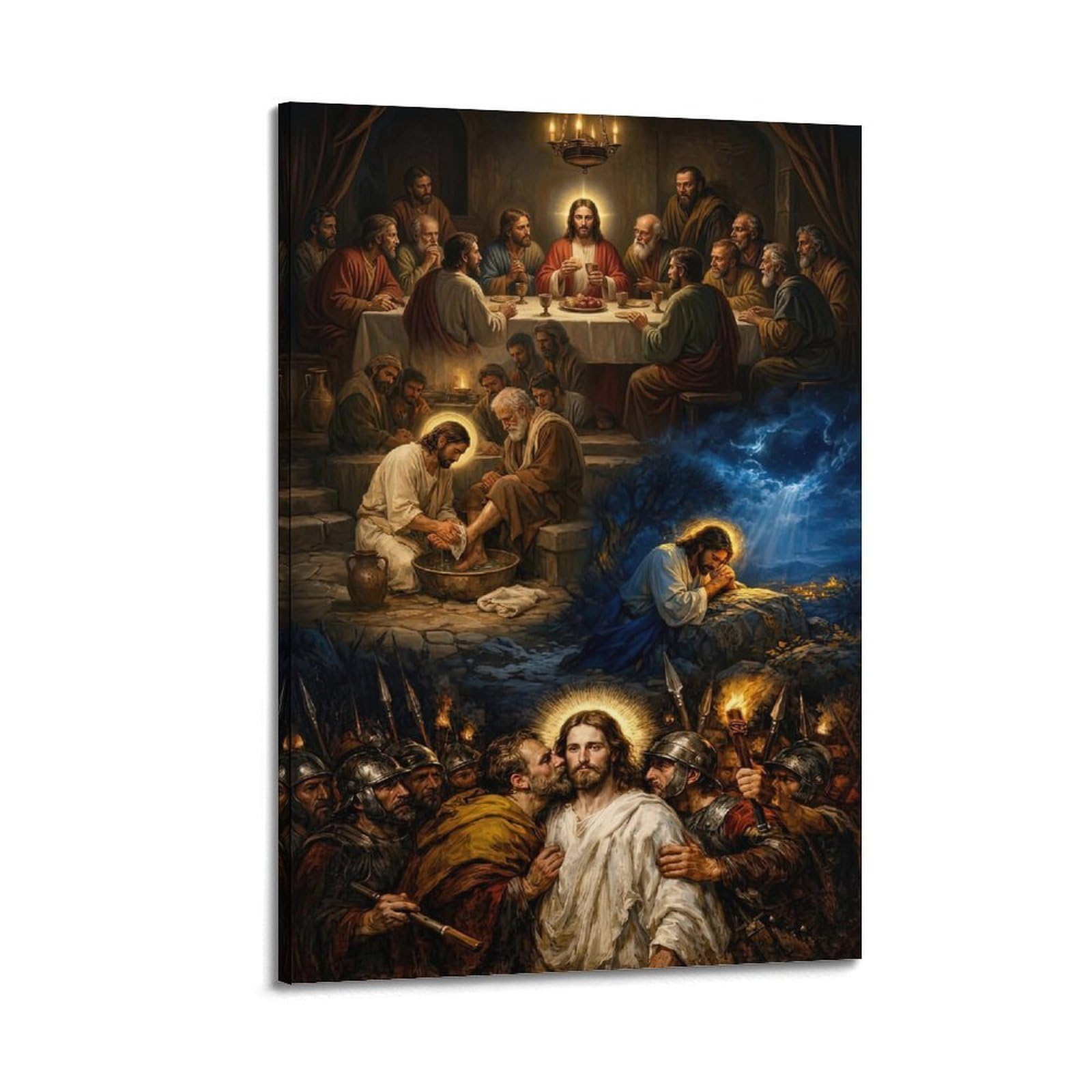 ESTE Christianity Jesus Last Supper Disciple Prayer Be Arrested Poster Decorative Painting Canvas Modern Art Picture 12x18inch(30x45cm)