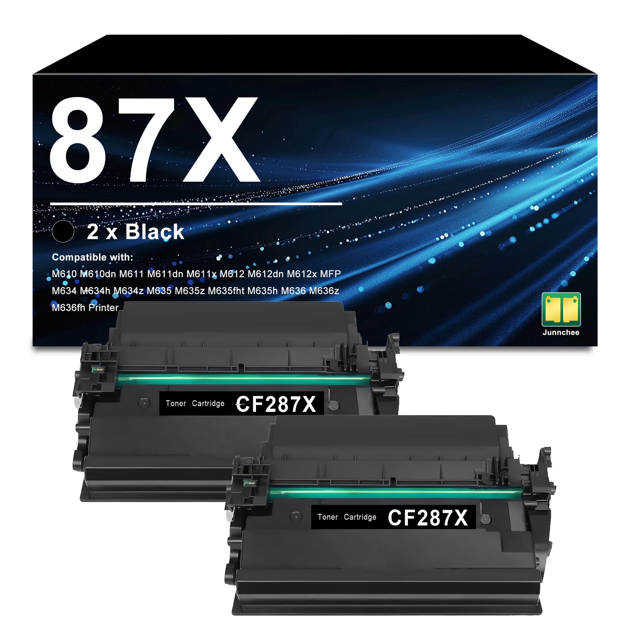 Junnchee CF287X 87X Black Toner Cartridge Replacement for HP 87X Black High-Yield Toner Cartridge for Enterprise M506dn M506n M506x M501dn MFP