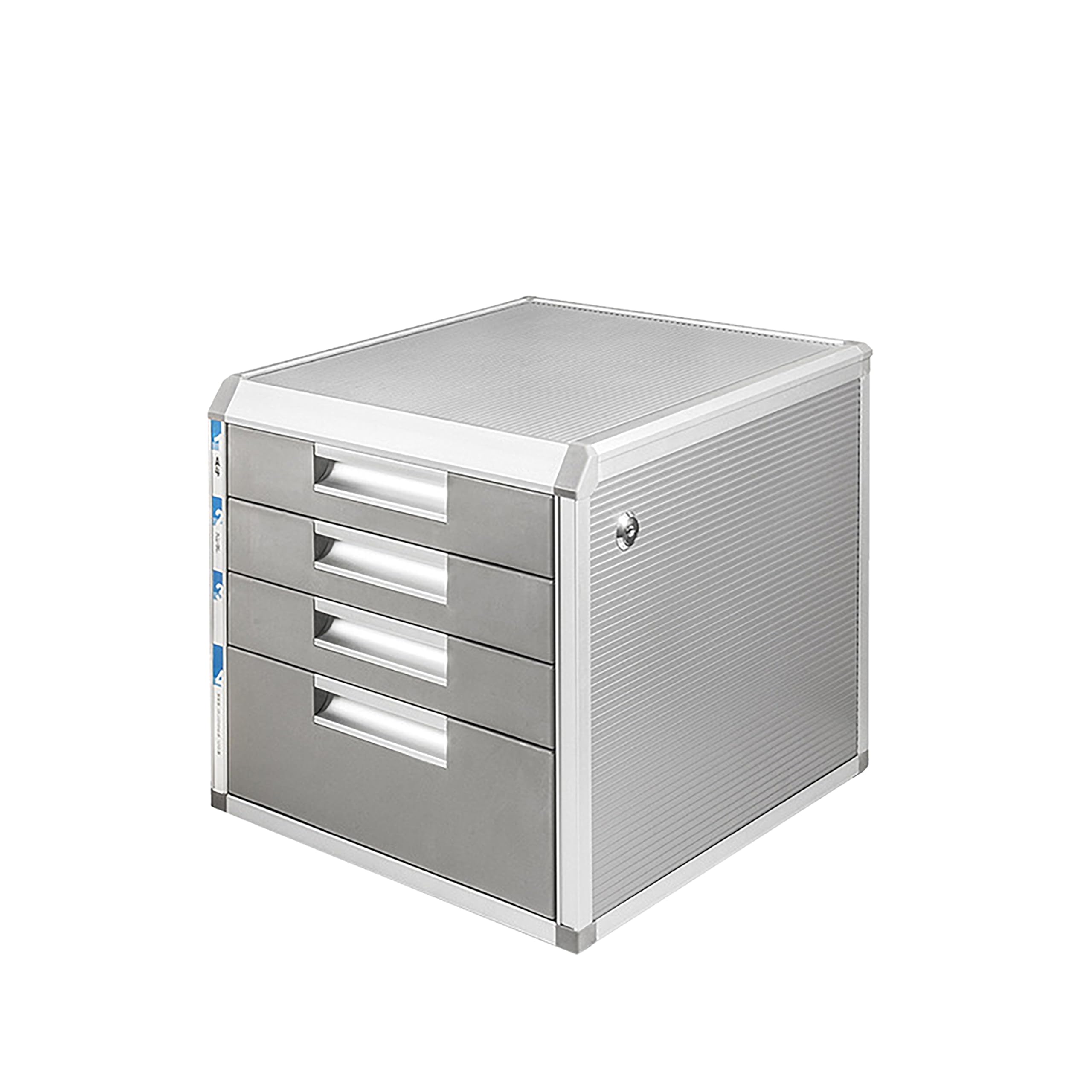 Aioneer 7-Layer Lockable Desk Nizer, Aluminum Drawer Cabinet For Office & Home, Multi-Tier Storage Solution For A4 Files, Folders & Stationery, Space-Saving Desktop Nizer-Four Floors