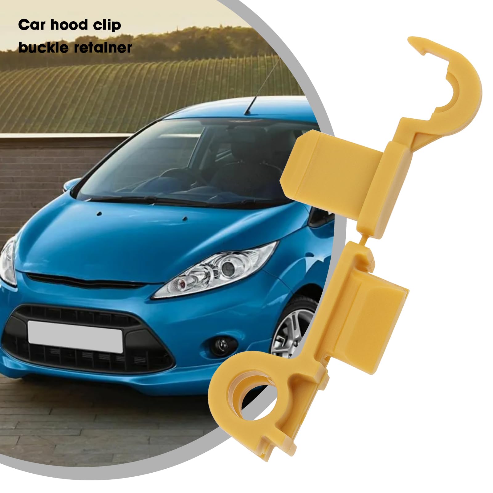 2 szt. klips zabezpieczający maskę, przedni zacisk mocujący 1566322, kompatybilny z Ford KA Mk2 2008-2016, części zamienne żółte tworzywo sztuczne