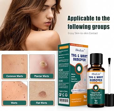 Fast-Acting Wart Remover Freeze Off & Skin Tag Remover, Maximum Strength 12% Salicylic Acid Liquid with Botanical Extracts for Plantar, Common & Flat Warts, Corns and Calluses, Quick-Dry, 20ML