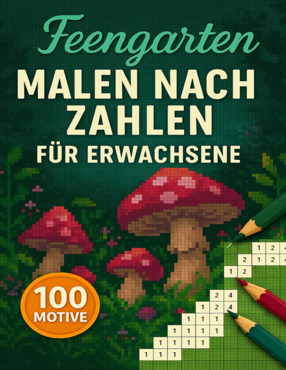 Malen Nach Zahlen Für Erwachsene Feengarten: 100 Motive in geheimen Pixelmosaiken mit märchenhaften Feenwelten und Zaubergärten, die sich Kästchen um ... enthüllen und entspannten Farbgenuss bieten.