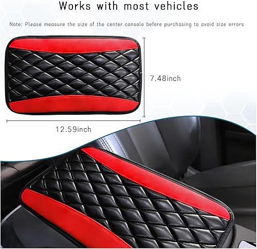 Miniatura 2 de Cojín universal de cuero impermeable para consola central de automóvil, cómodo protector para reposabrazos de automóvil, accesorios de decoración