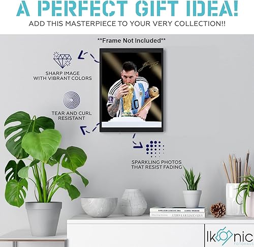 Miniatura 3 de Ikonic Fotohaus Lionel Messi Argentina Goat Firmado Foto Autógrafo Impresión Arte de Pared Decoración del Hogar
