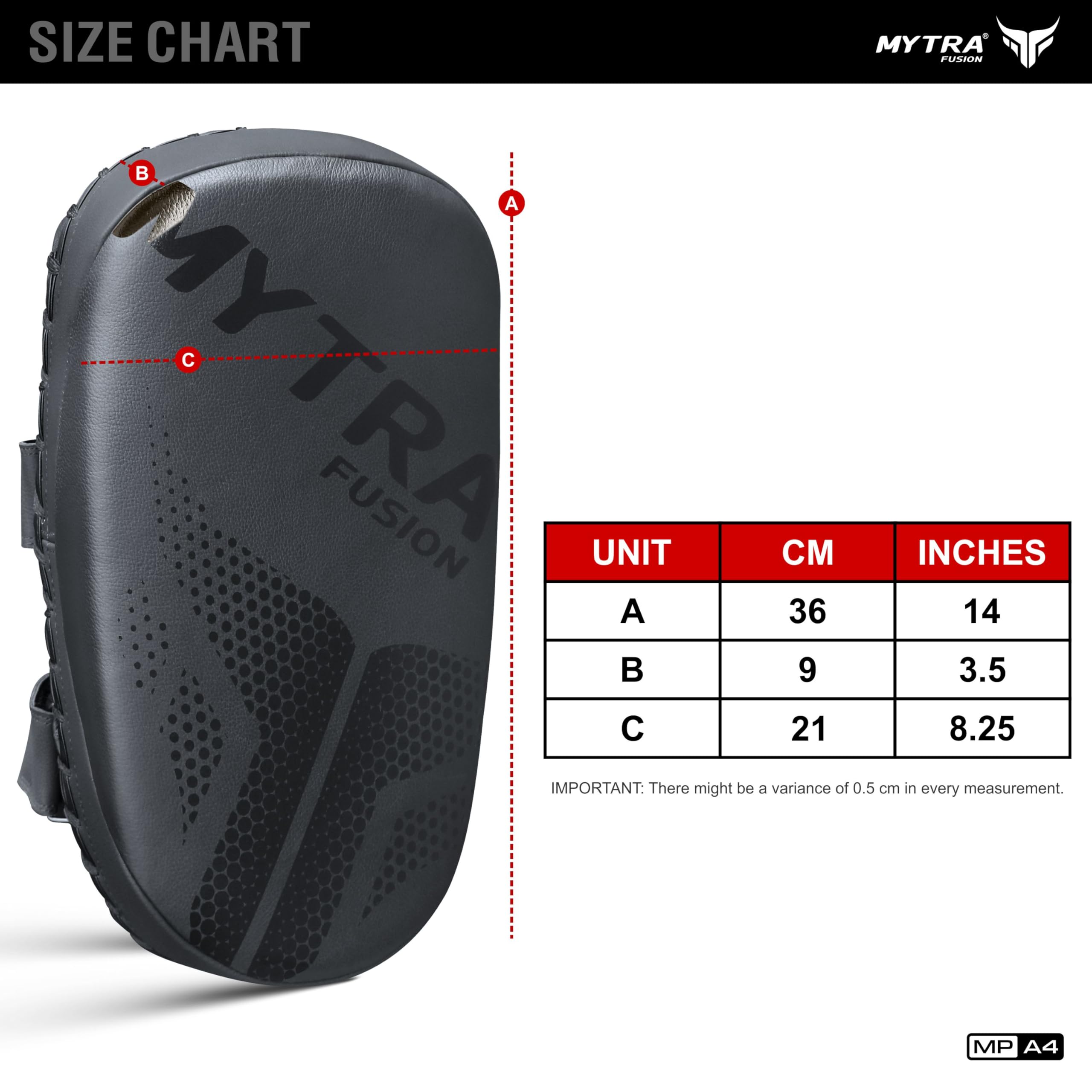 Mytra Fusion Pao Curvi in Pelle Colpitori per MMA, Kickboxing, Taekwondo, Allenamento e Arti Marziali Scudo Kick Pad Thai X 1 Unità Singola