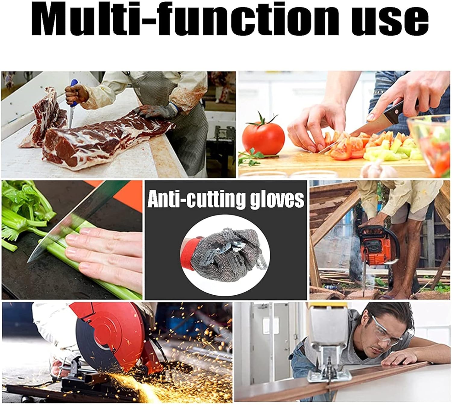 Cut Resistant Gloves 304 Stainless Steel Cut Resistant Gloves, Level 5 Protection,Kitchen Food Grade Safety Cut-proof Gloves