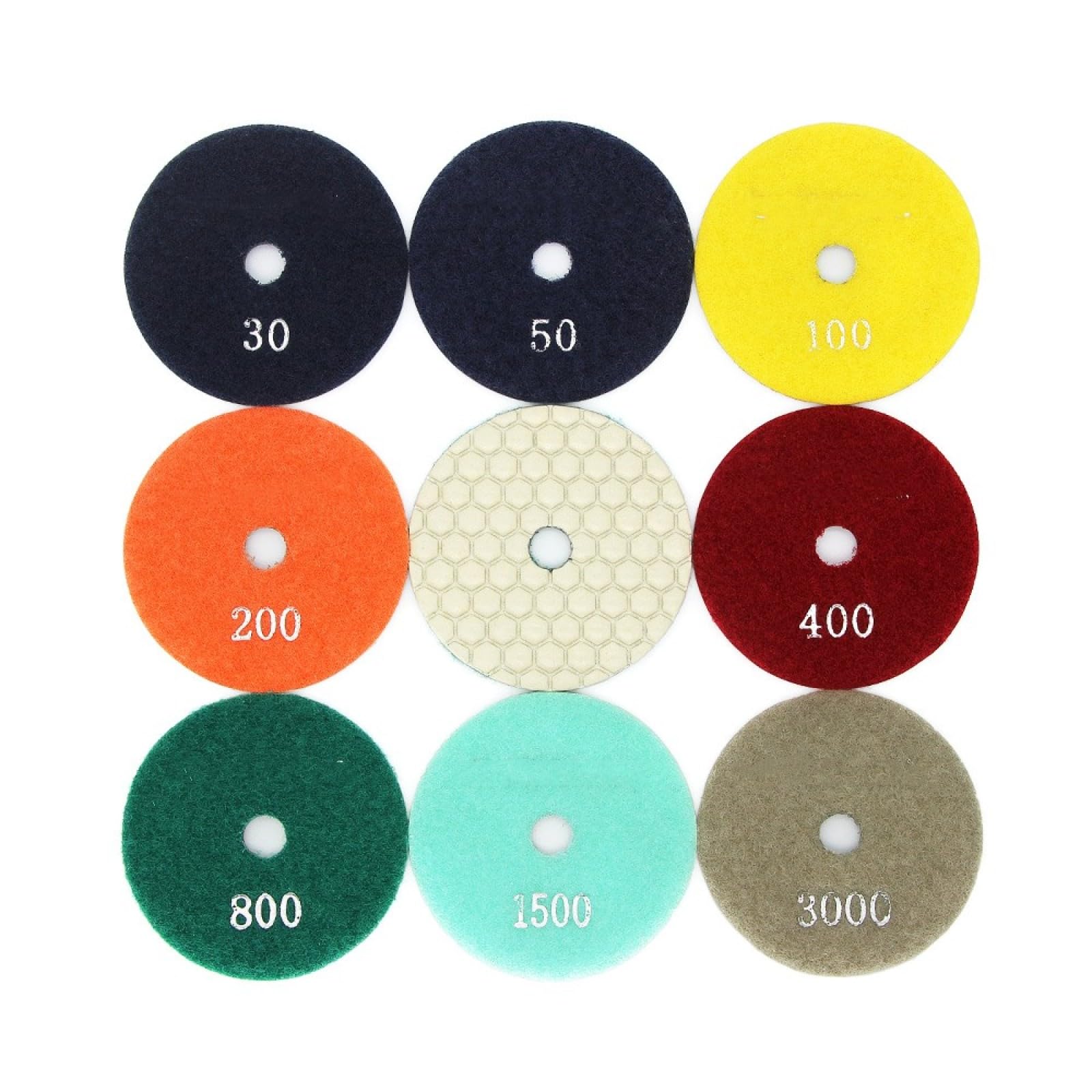 3/4/5/6/7 Zoll Diamant-Polierpads-Set, Nass/trocken, Für Granit, Stein