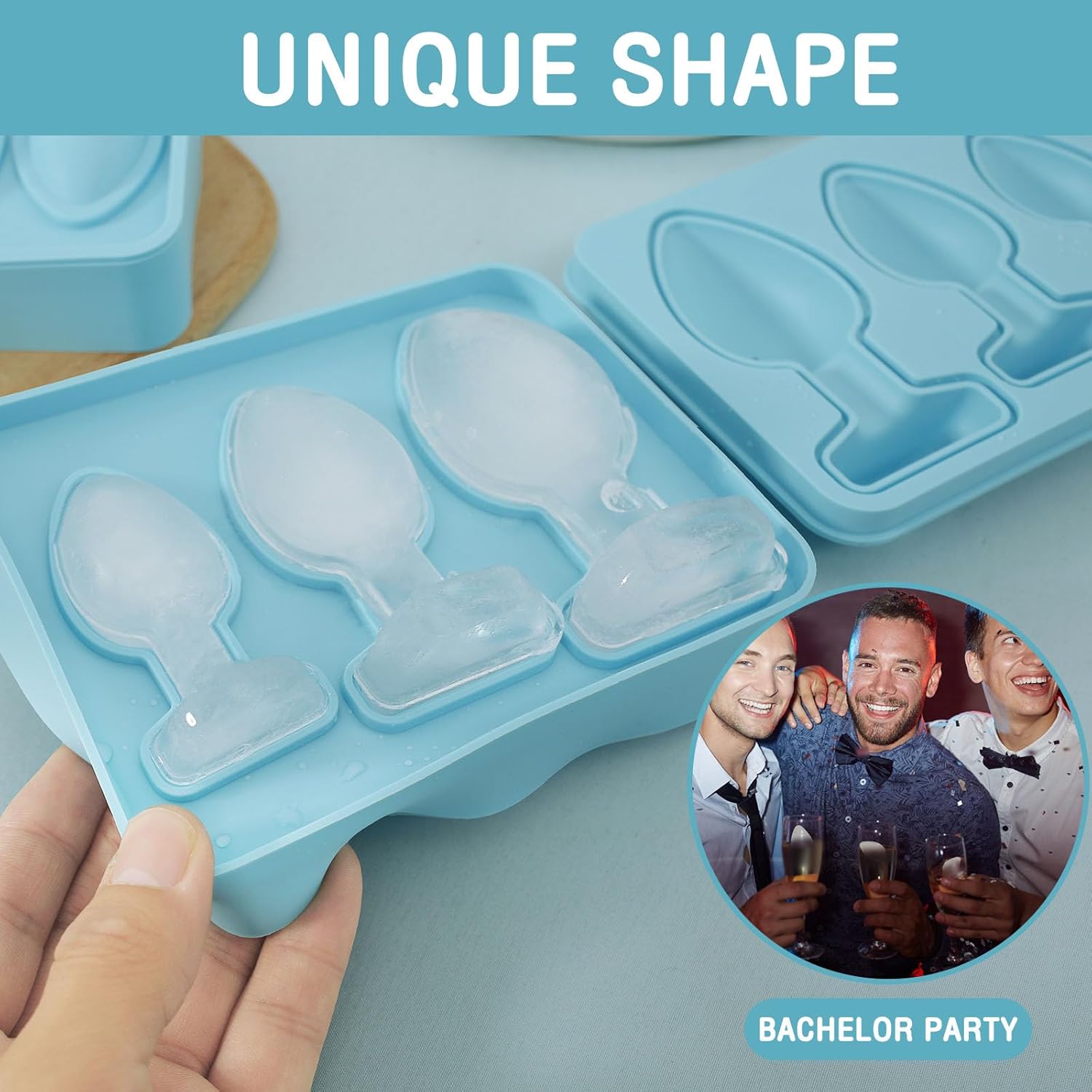 2 Pcs Prank Ice Cube Mold, Silicone Ice Cube Trays Mold, Fun Shapes Novelty Ice Maker Mold with Sealed Lid, Silicone Personalized Freezer Ice Cube Mold for Bar, Cocktails, Whiskey Coffee, Chocolate